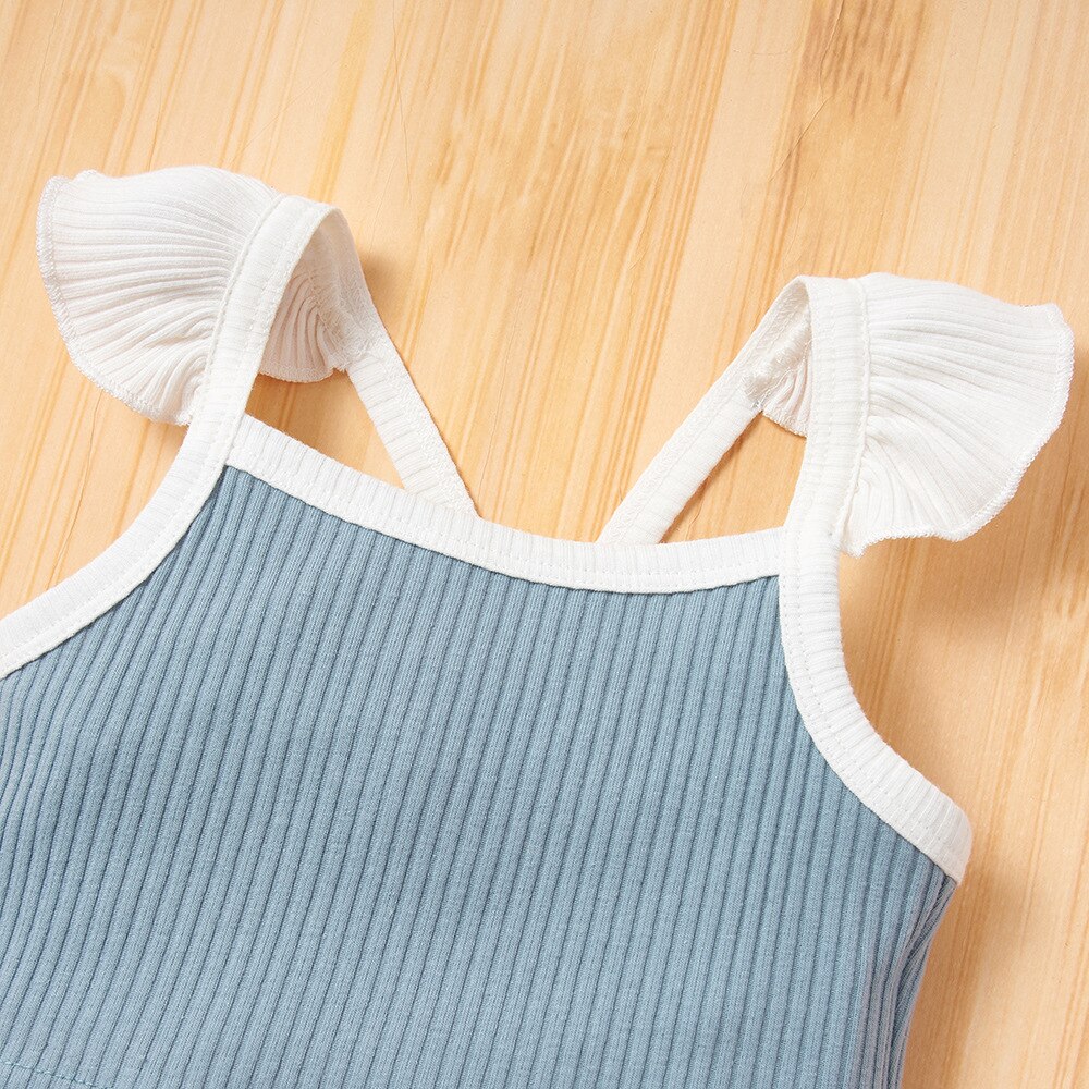 0-18M Ruches Meisjes Kleding Set Zachte Leuke Mouwloze Tops Shorts 2 Stuks Zomer Baby Meisjes Kleding Outfits