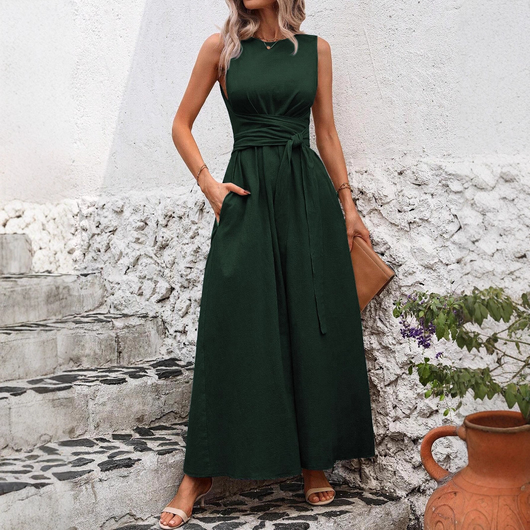 Lange jurken zonder mouwen, formele avondjurk, lente/zomer, veelzijdige strandjurk, resortjurk, comfortabele casual lange jurk voor dames