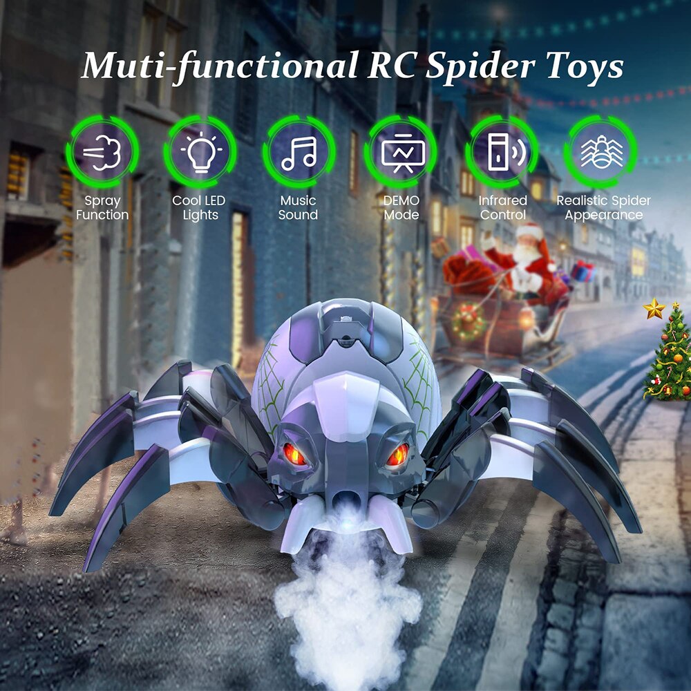 Remote Control Spider RC Moving Spray Spider Robot Toys for Kids Wireless Remote controlled Toy with Real Music Effe Best