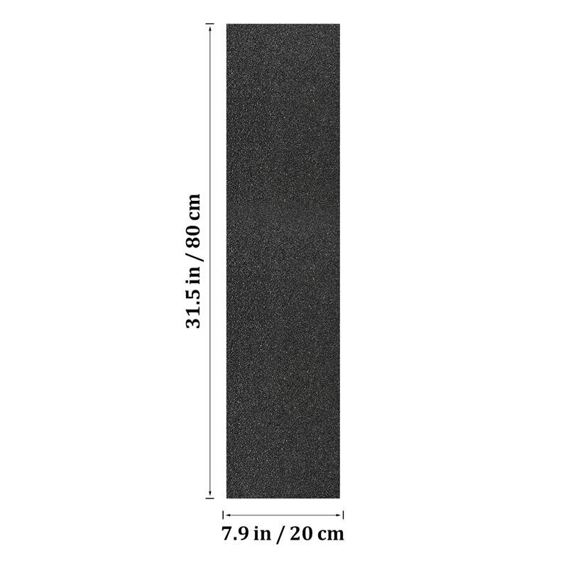1 pc bandes antidérapantes noires pour skateboard et 20cm 80 de papier de verre antidérapantes pour trottinette