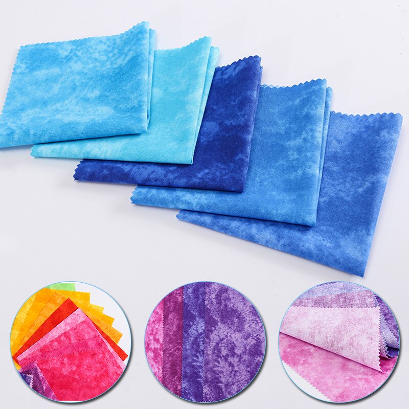 5 stk floral tie-dye patchwork-kombinasjon 20*20cm ren bomullsduk hode diy tie dye print barn regnbuestoff