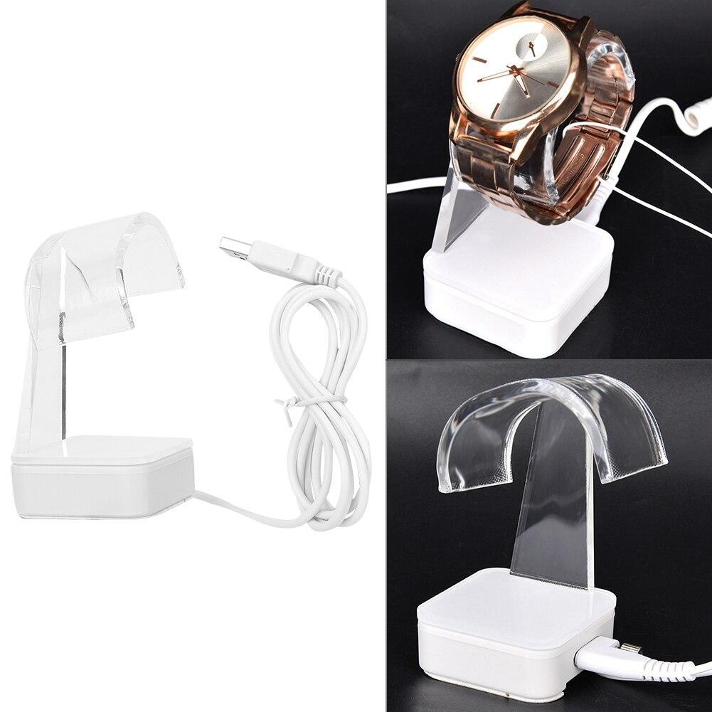 Transparent Clear Mini Display Stand Anti-Theft Security Holder Bracket for Watch 110-240V