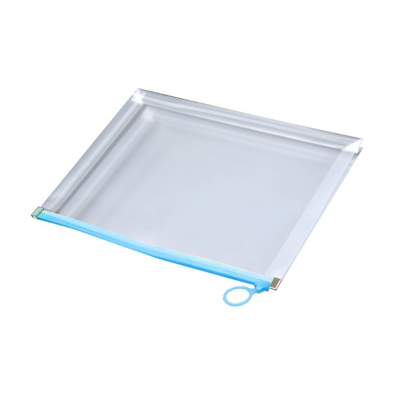 Multifunctional Transparent A4 A5 File Folder Document Bag Organizer Waterproof: Blue A5