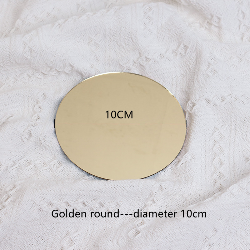 Acrylic Mirror Board Cosmetics Photography Backdrops Birthday Room Decoretiong Ornaments Photograthy Props for Photo Studio: Golden Circular 10cm