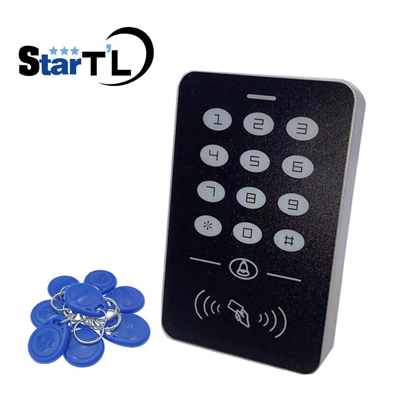 125khz RFID Proximity Card Access Control System RFID/EM Keypad Card Access Controller Door Opener Master Controller: Blue