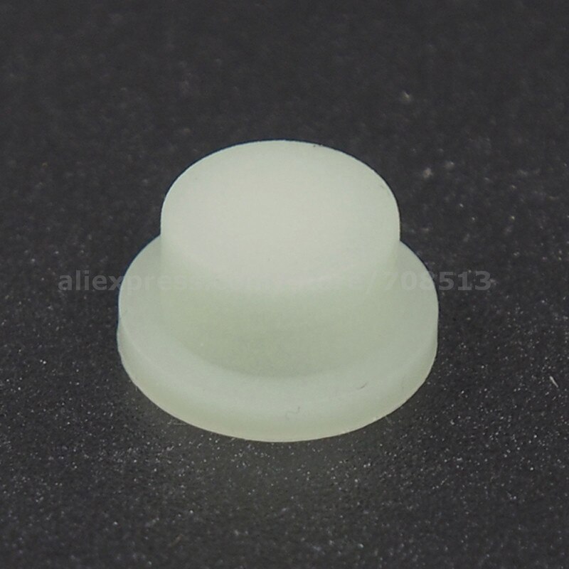 10mm( d ) x 8mm( h) silikone bagklap til led lommelygte  - 10 stk: Gennemsigtig glød