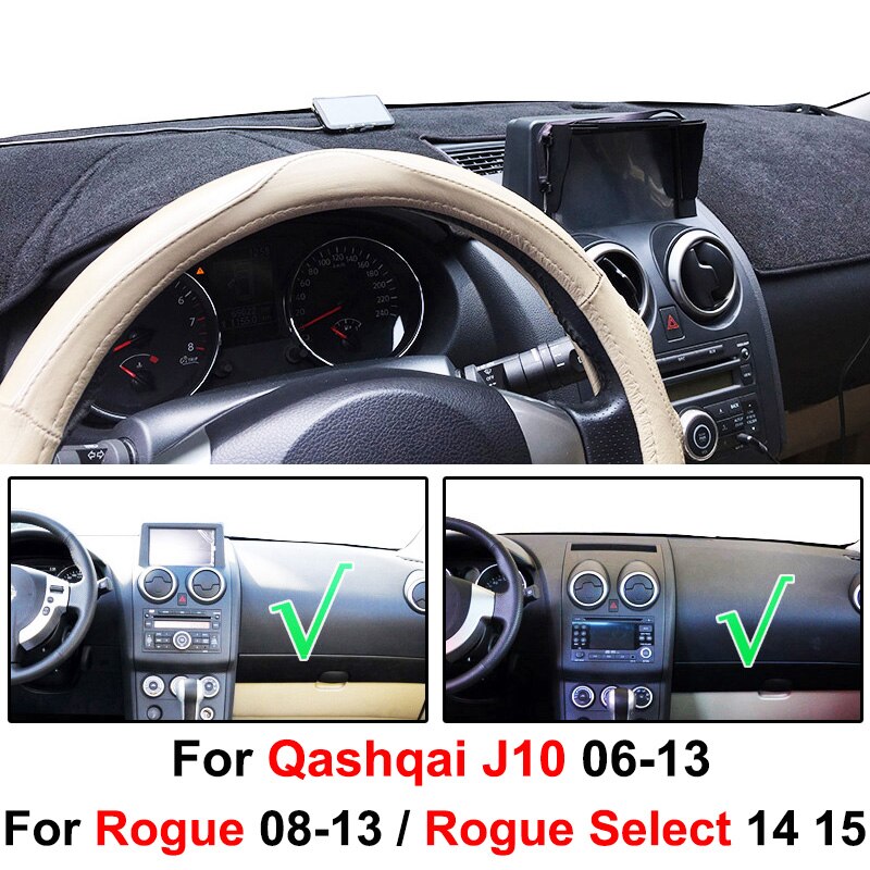 Ax Xukey Dashmat Dash Mat Voor Nissan Qashqai Rogue J10 2006 2007 - Dashboard Cover Pad Zonnescherm Dash board Cover Tapijt