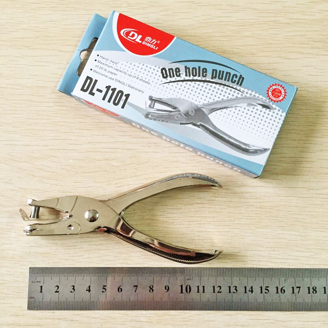 Metal Handle Single Hole Punching Pliers Punching Thickness 5mm Stationery Binding Manual Hole Puncher Boxed Sheet Paper Cutter