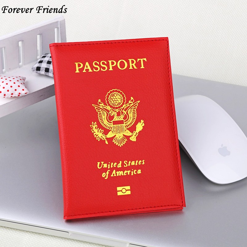 Foreverfriends Verenigde Staten Paspoorthouder Cover Pu Lear Id-kaart Travel S Paspoort Covers Paspoort Voor Amerika