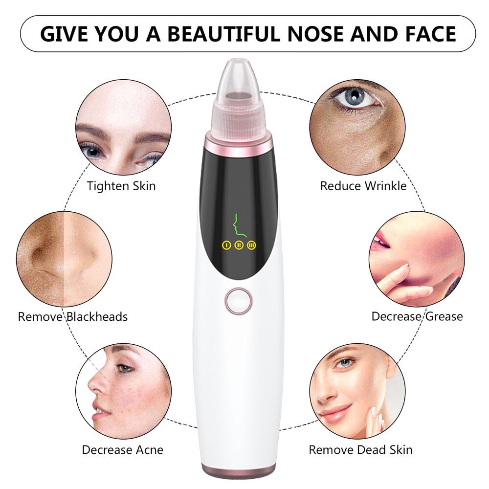 Blackhead Remover Vacuum Electric Nose Face Deep Cleansing Skin Care Machine Blackhead Remover Black Spots Pore Cleaner T Zone