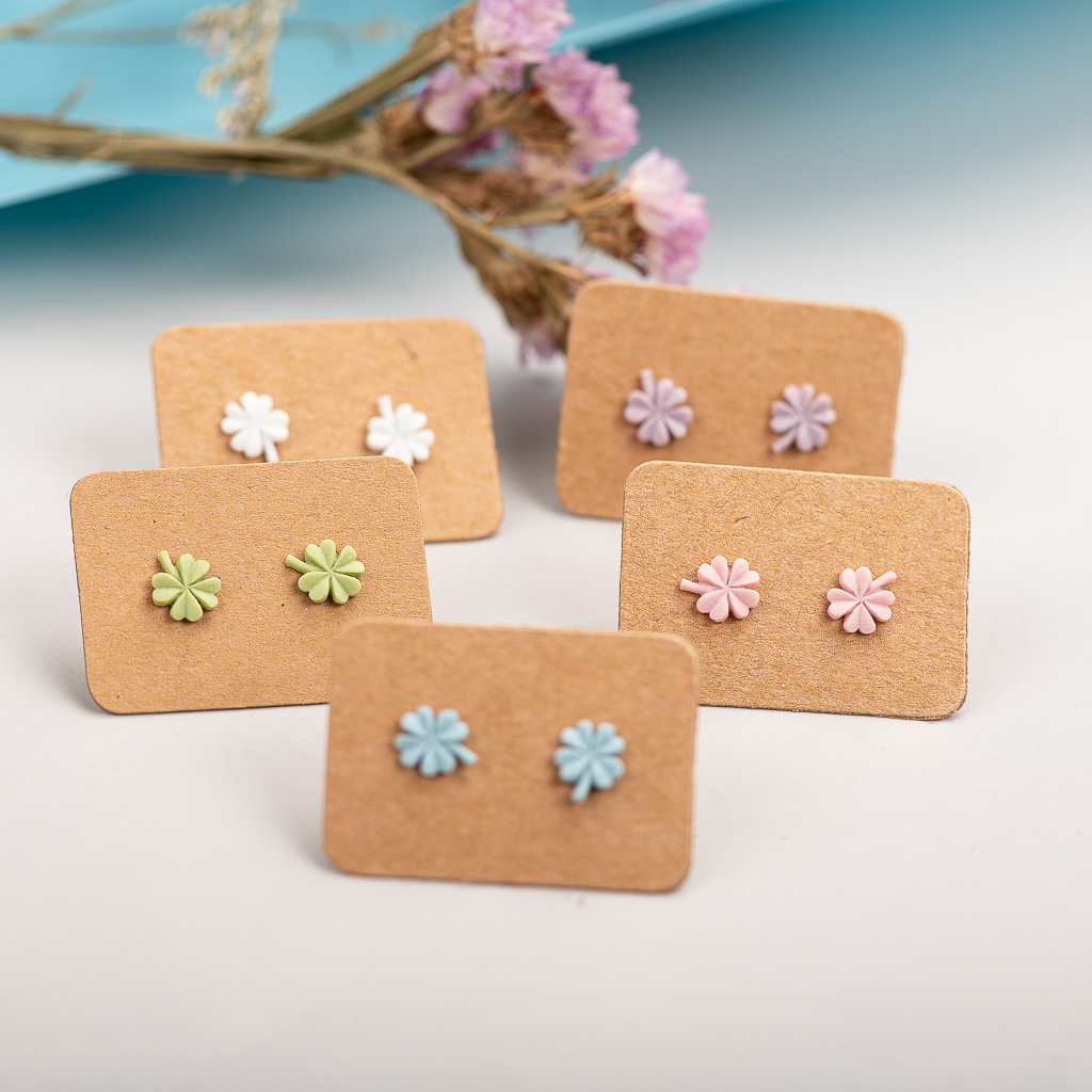 Bos Element Multicolor Kleine Klavertje Vier Keramische Oorbellen Prachtige Porseleinen Accessoires # LY217