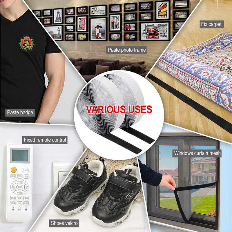 1-10M Klittenbanden Zelfklevende Klittenband Tape Sluiting Huis Diy Magic Tap Auto Lijm sterke Lijm Stickers Sticker Riem