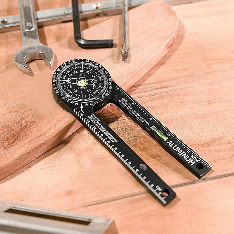 Miter Saw Protractor, Inside Outside Miter Angle Finder With Ruler Scale Miter Saw Protractor For Wood Building Working