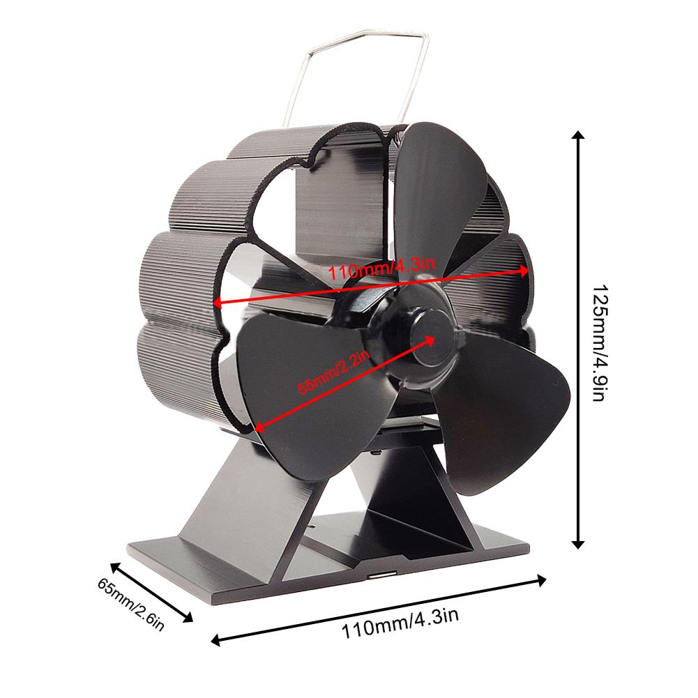 3 blade Fireplace Fan Silent Heat-powered 3-blade Head Moving Mini Fireplace Fan #W0