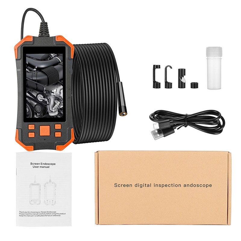 1080P HD Digital Endoscope Camera 4.3 Inch LCD 4cm-5m Focal Distance Snake Camera 3000mAh Video Inspection Camera with 6 led