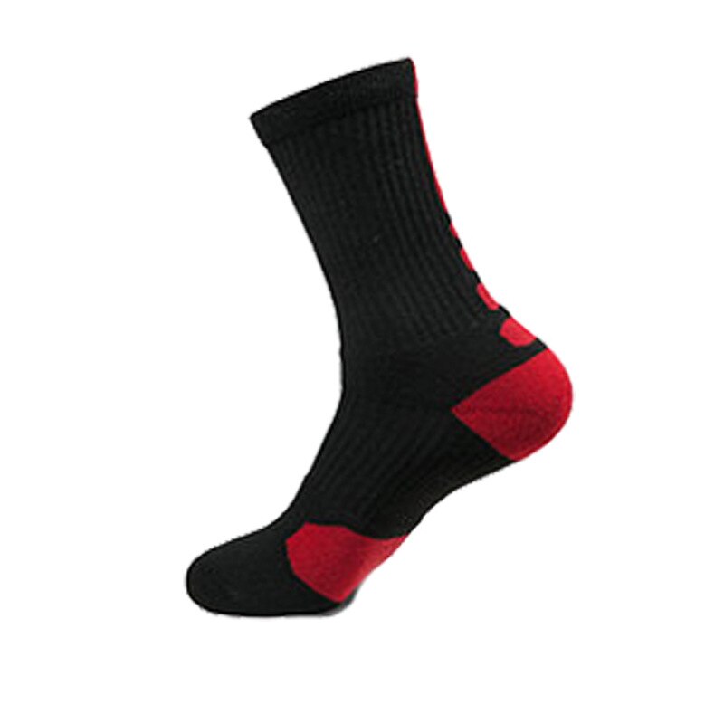 Basketball Adult mao jin di Thickened Elite Socks Profession Sweat Absorbing Wear-Resistant Anti-Friction Training Athletic Sock: LQW10405 Paragraph Black Red