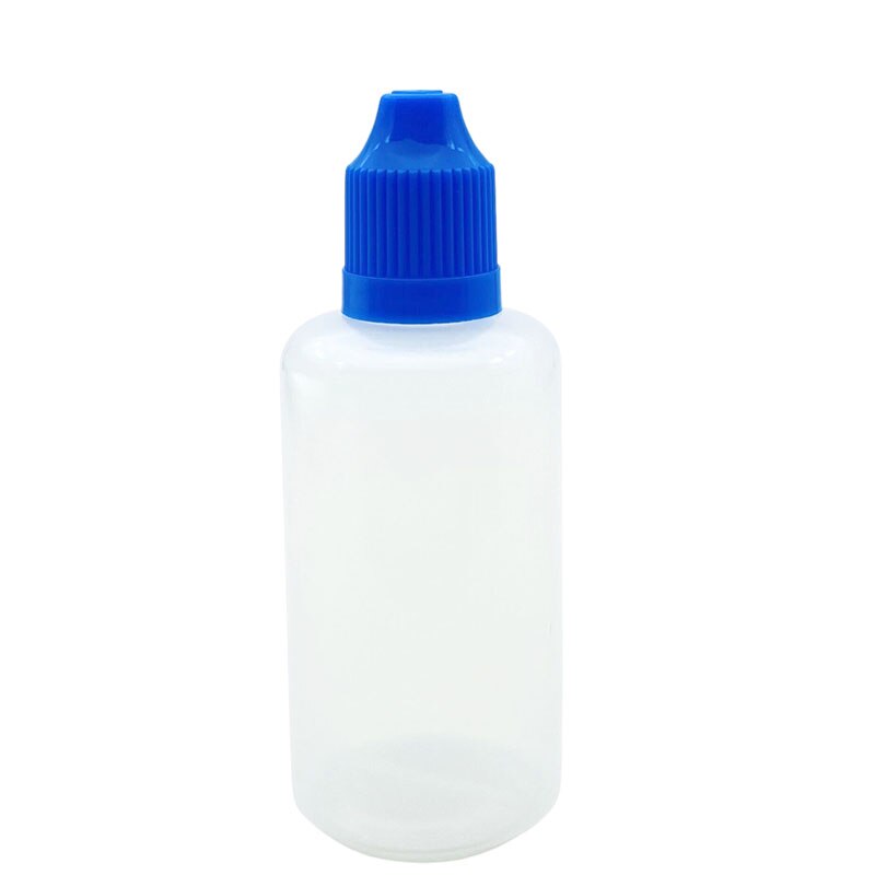 100pcs 10ml PE Plastic Needle Bottle Refillable Empty E Liquid Dropper Bottle With Childproof Cap Squeezable Soft Vial: Daok Blue Cap