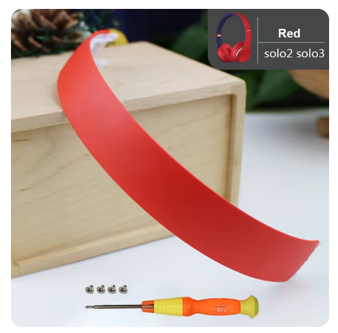 Original oben-Kunststoff-Kopfband für schlägt Solo3 Solo 3-Kopfhörer, Ersatz-Reparatur-Headset-Ersatzteile, gepaart mit Schrauben: Rotwein