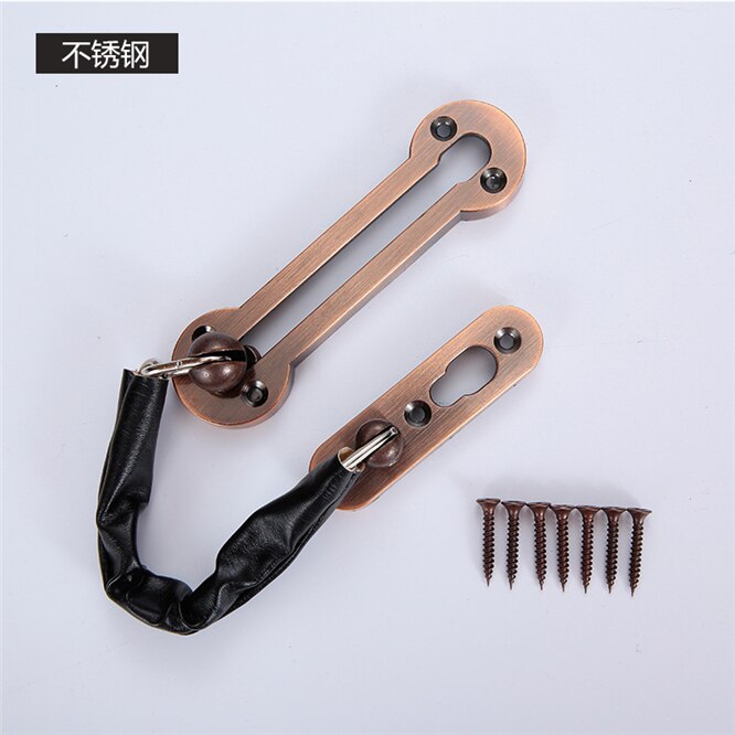 Stainless steel Lock Chain Door Safety Lock Door Bolt Latch Security Peep Bolt Lock Cabinet Latches DIY Home Hotel Security Tool: red bronze