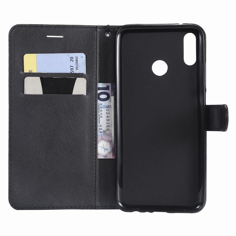 Voor huawei  y6 hoesje op huawei  y6 pro luxe pu leren tassen hoesje voor huawei  y6 flip portemonnee hoesje  y 6