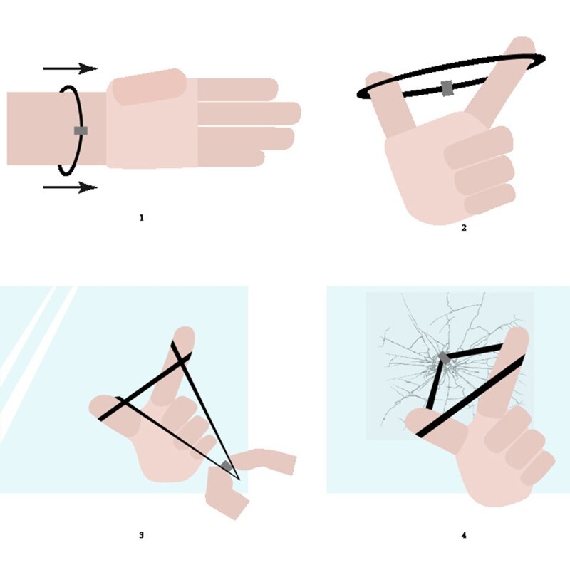 1 Pc Automotive Glass Window Breaker Bracelet Tungsten Carbide Bead for Emergency Escape Breaking Spring Loaded Safety Tool