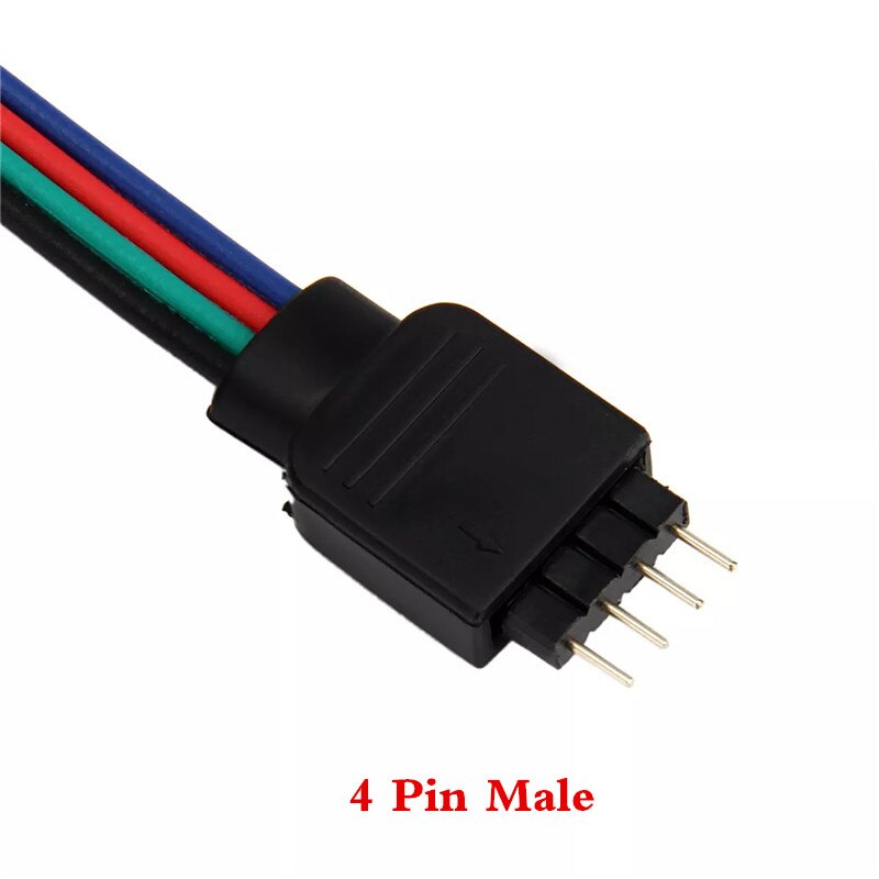 5 stk 4 pin 5 pin nål mandlig og kvindelig rgb stik ledningskabel til rgb / rgbw led strip lys forlængerledning fra strip til controller: 4 pin han