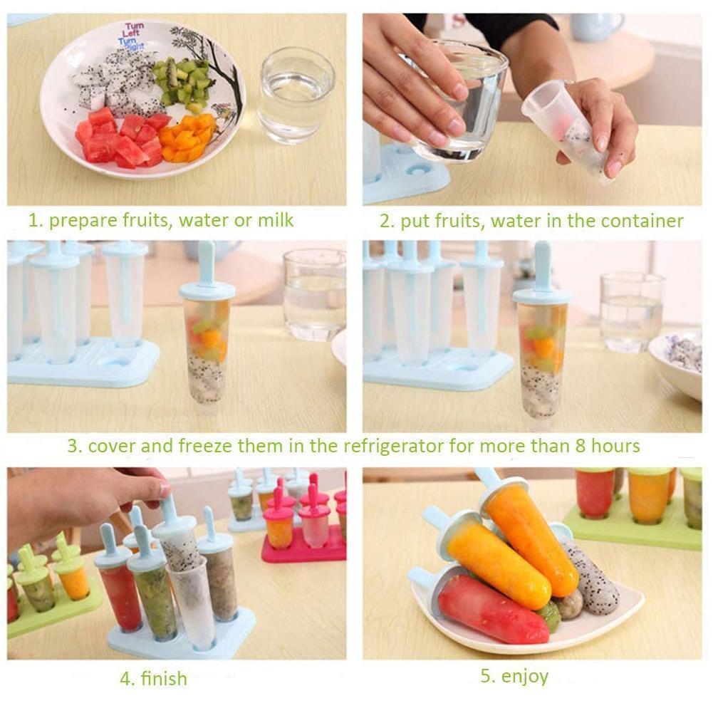 Molde redondo de 6 celdas para hacer Helados y Postres, herramienta de cocina para verano, G4S6