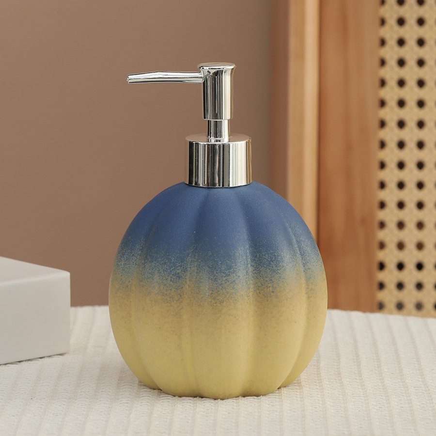 zeepdispenser Pompoen keramische fles voor handdesinfecterend middel, shampoo en douchegel, druk- en doseerfles, decoratie, dispenser: WIT