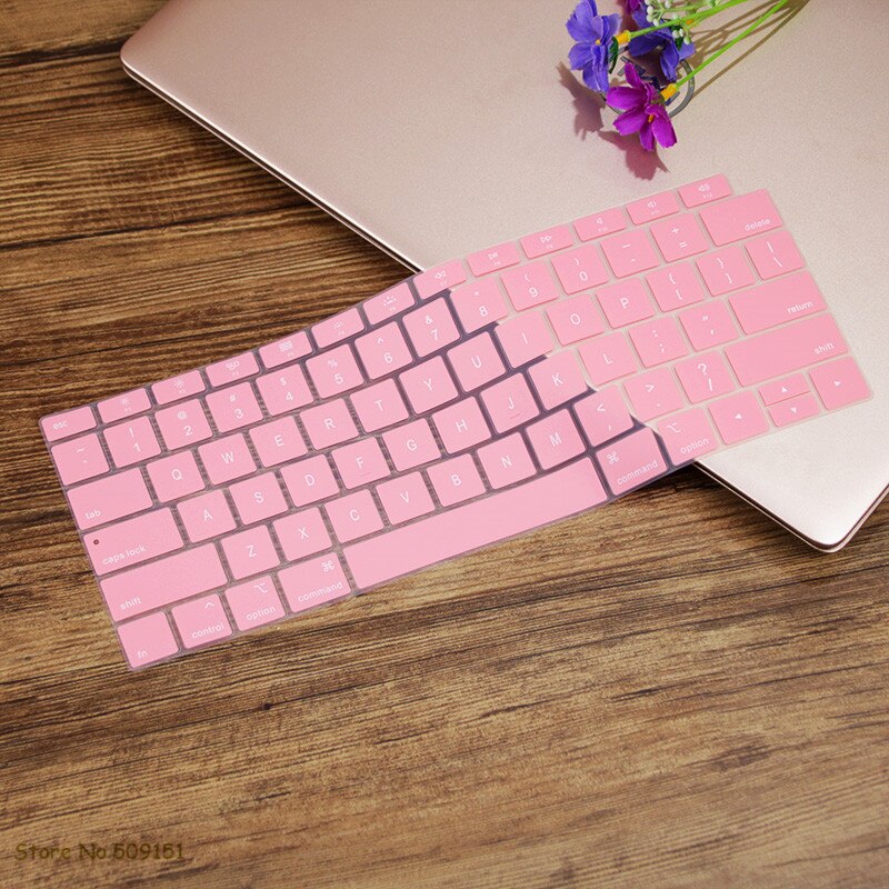 Angielski US Teclado klawiatura Protector pokrywa ochronna skóra dla nowego Apple MacBook Air 13 13.3 cala A1932 2019 2018 Touch ID: Pink