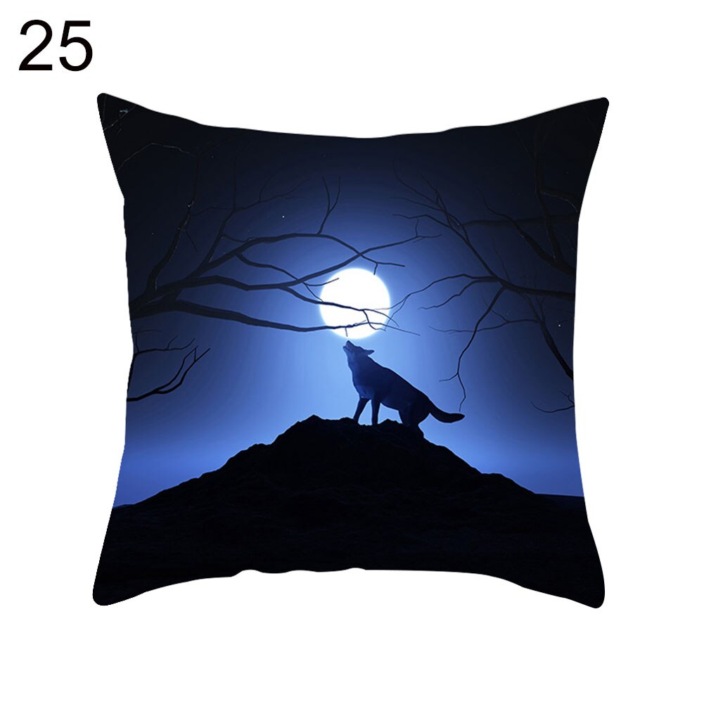 1pc sjove halloween græskar spøgelse flagermus trick or treat pudebetræk pudebetræk stribet geometrisk pudebetræk kussen sofa indretning