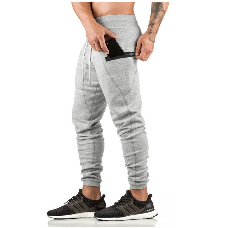 Spitze up Baumwolle Jogginghose Bleistift Hosen für Herbst Gym Ausrüstung Übung männer Sport Hosen: L / Grau