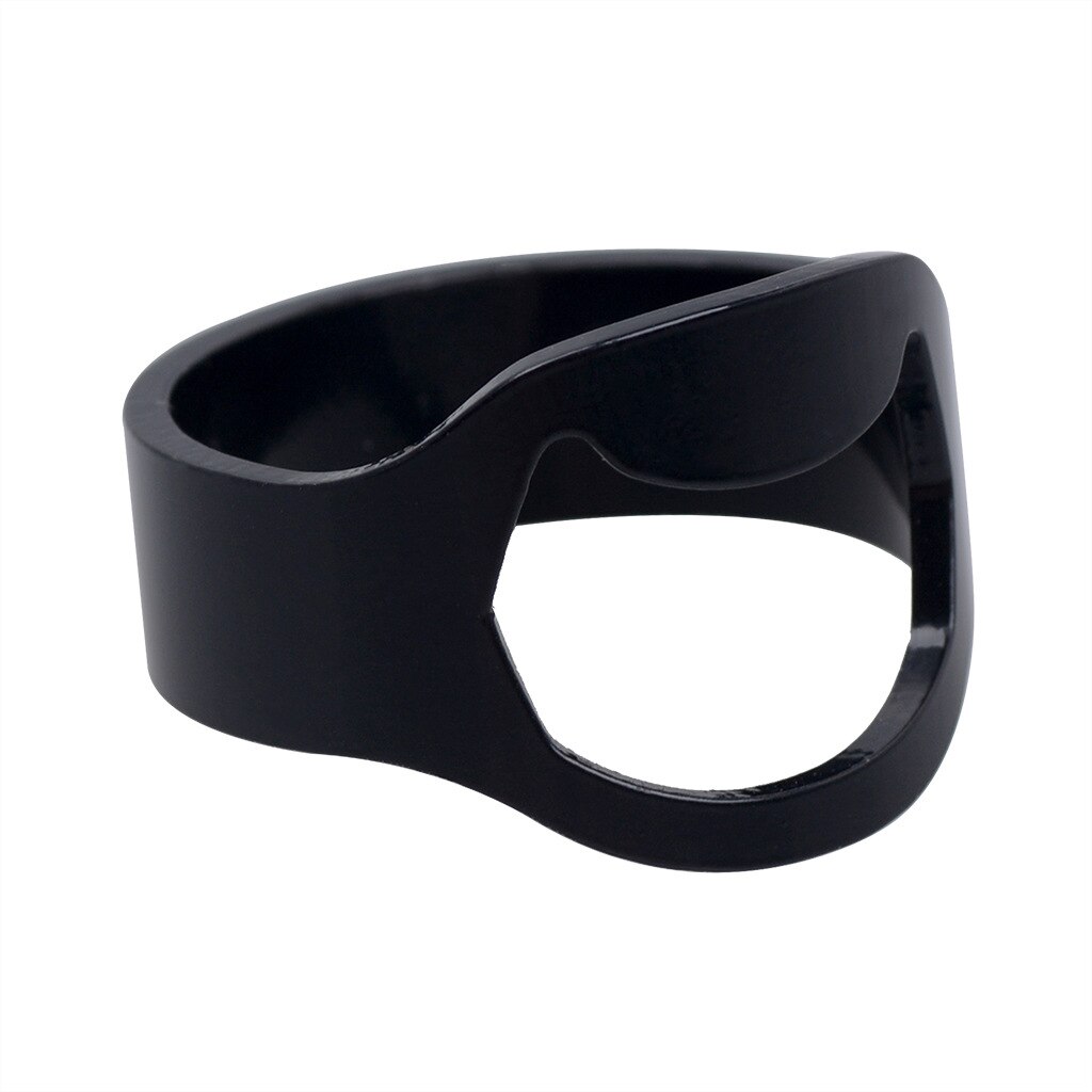 JUCHAO Mini anello portatile apribottiglie per birra in acciaio inossidabile a forma di anello bottiglia tappo per birra rimozione apertura utensili da cucina: Black