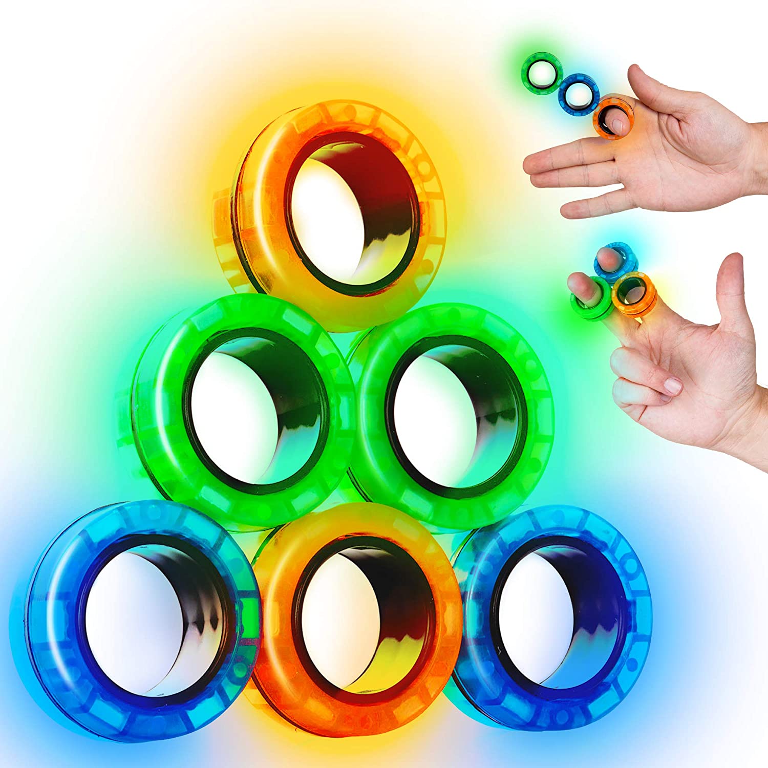 3 sztuk zabawki typu Fidget antystresowy śmieszne Fidget Spinner bransoletka magnetyczna pierścień rozpakować zabawki magiczny pierścień rekwizyty narzędzia stres stres zabawki