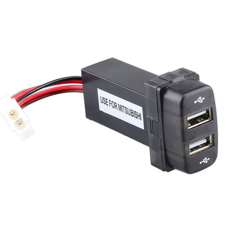 Dual USB Car Charger Power Adapter 2 Ports USB Interface Socket Car Modification Dashboard For Mitsubishi Pajero Lancer: Default Title