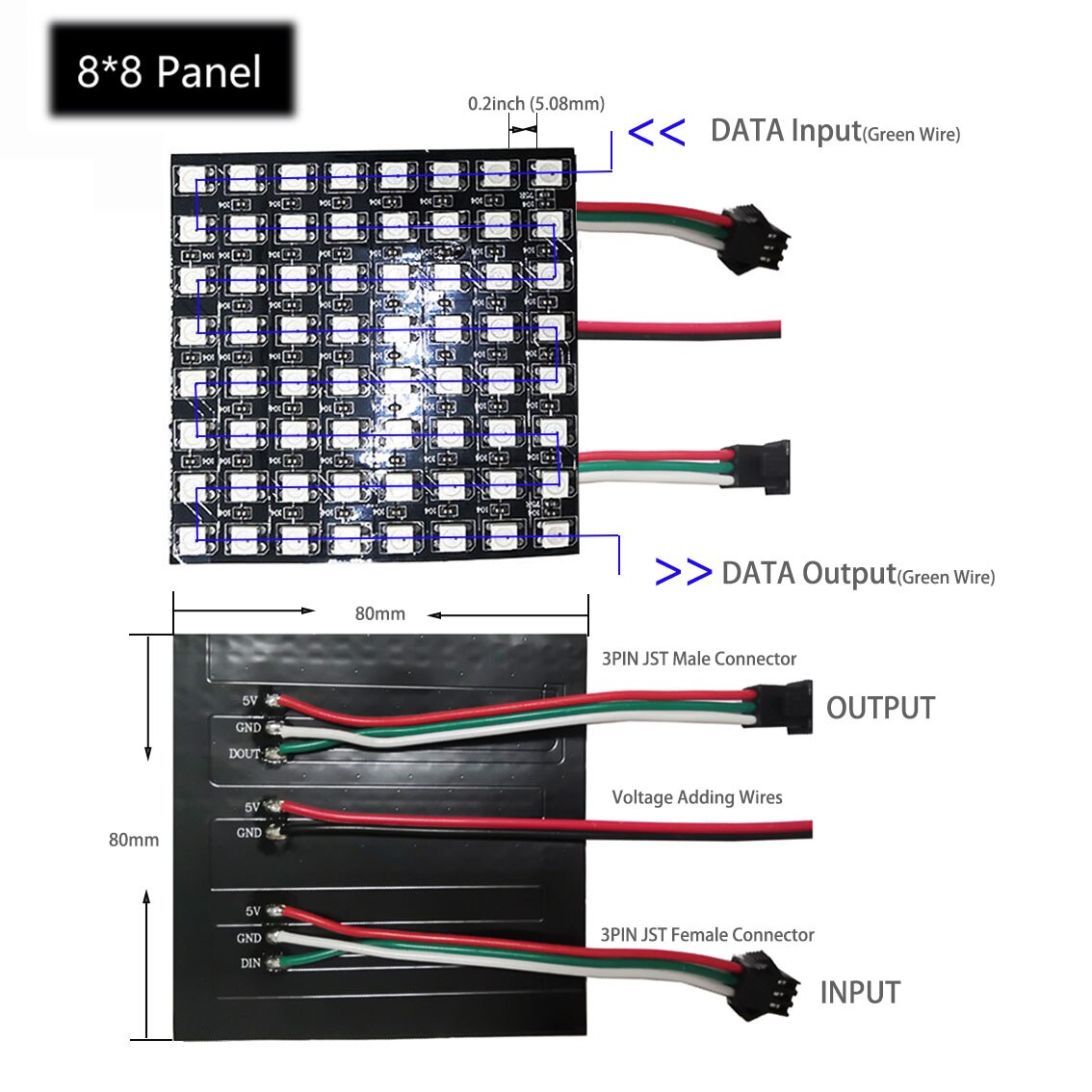 Matrix WS2812B 16x16 WS2812 Pixels Lights Addressable Led Panel 8x8 8x32 Led/Pixel Display Programmable Matrix Screen DC5V
