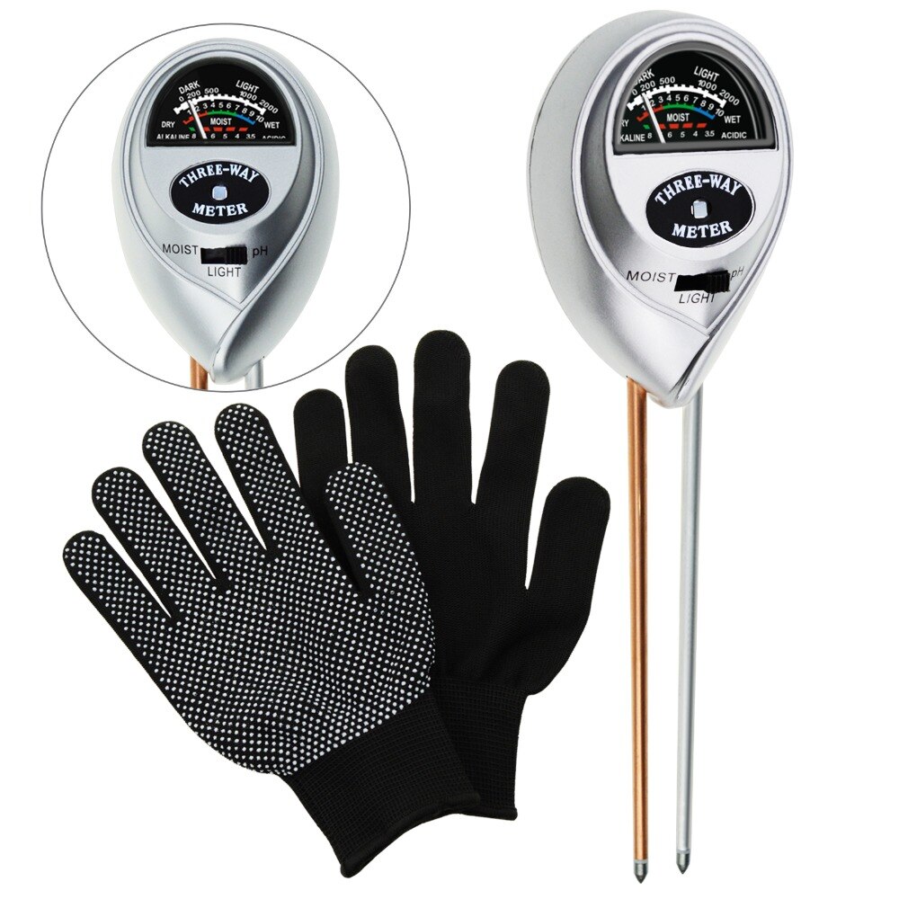 3-in-1 Soil pH Moisture Light Meter Tester Probe Sensor, Gardening Plants Growth Watering Monitoring Acidity Test