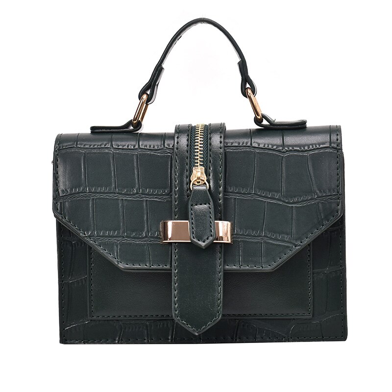 Kamienna skóra ekologiczna z wzorem jednokolorowe torebki Crossbody dla kobiet 2019 mini-łańcuch torba na ramię dama torebki