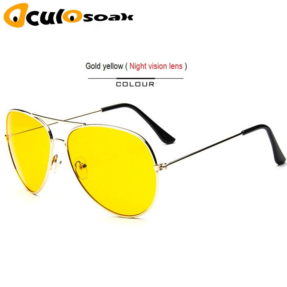 Classic Clear Glazen Goud Frame Vintage Zonnebril Vrouwen Mannen Optische Luchtvaart Brillen Transparant Clear Oculos De Grau: Night Vision SILVER