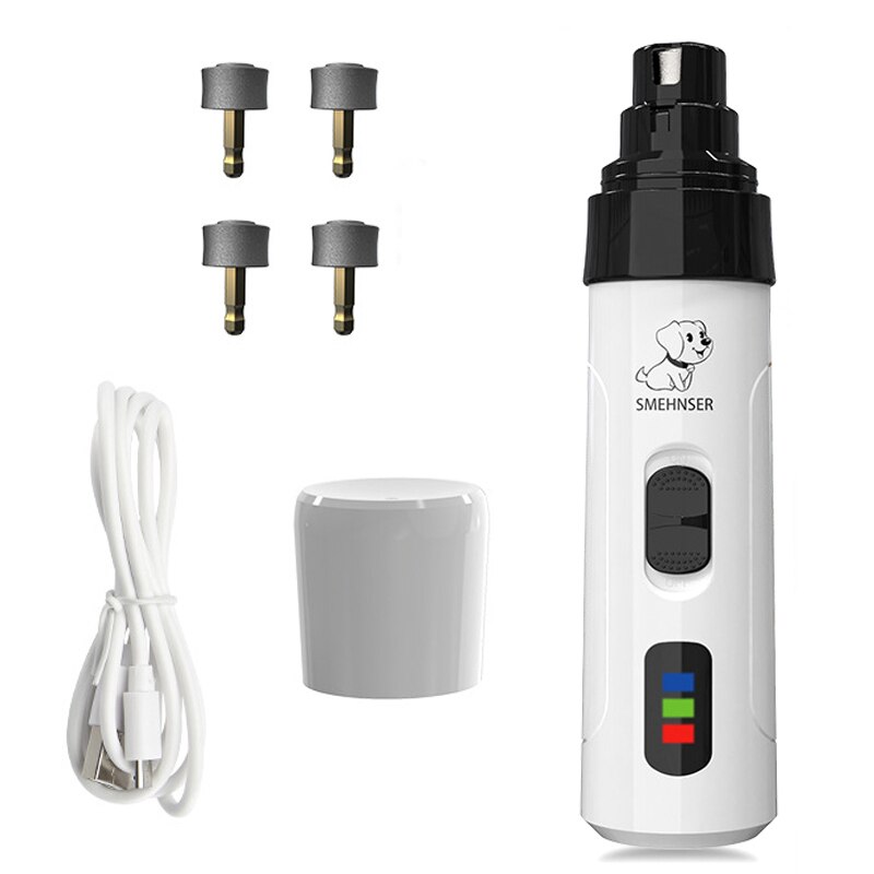 Painless Cat Dog Nail Clippers Paws Nail Claws Cutter Electric Pet Nail Grinder Grooming Trimmer Accessories USB Rechargeable: C and 4 heads