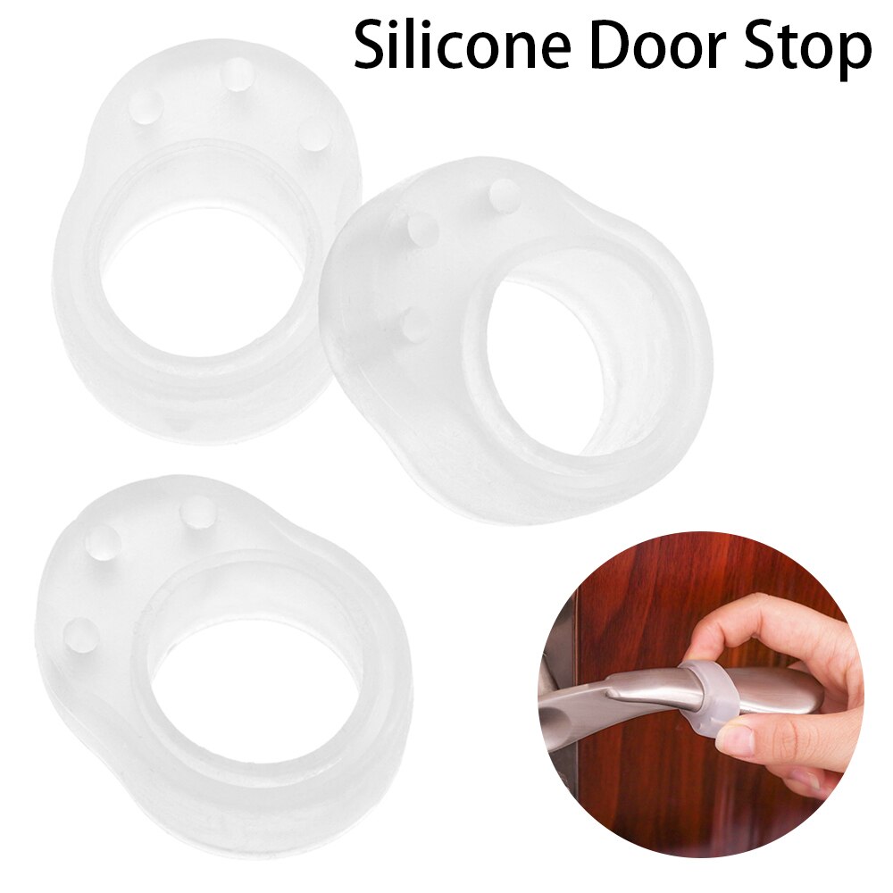 1Pc Siliconen Deurstopper Anti-Collision Ring Deurklink Buffer Muur Protector Transparant/Wit Shockproof Pad Thuis levert