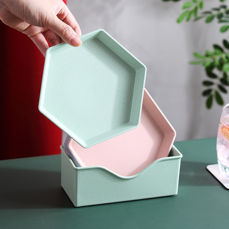 5/6 stk hvetehalm servise gjenbrukbart husholdningskrydder fast soyasaus salt snack liten tallerken kjøkkenutstyr