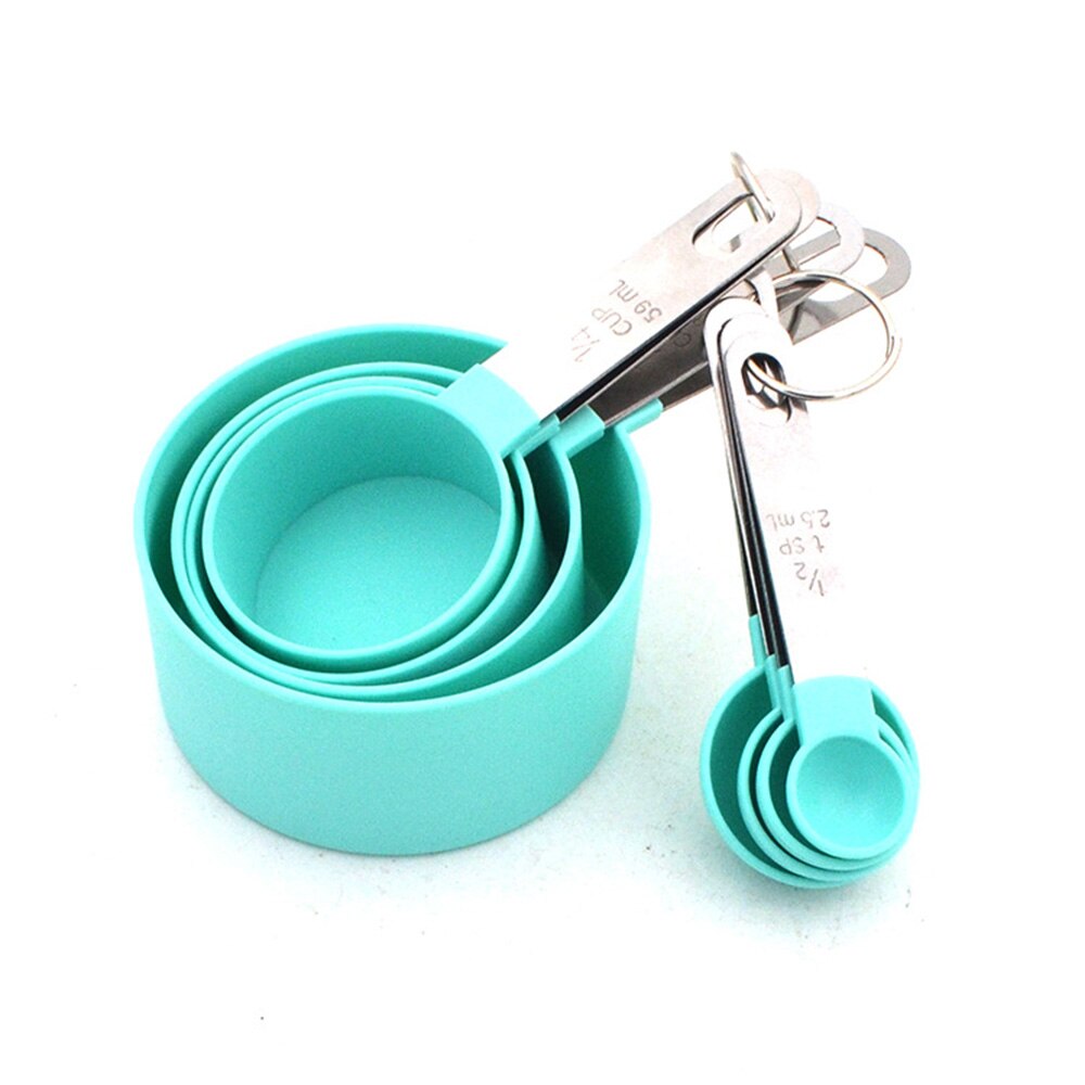 Multi Purpose Spoons/cup Measuring Tools Pp Baking Accessories Stainless Steel/plastic Handle Kitchen Gadgets: Blue