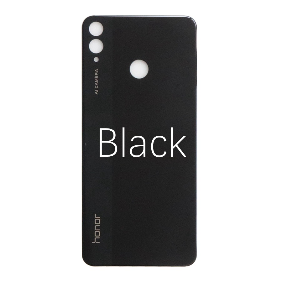 for Honor 8X Battery Cover Back Glass Rear Door Housing Case For Huawei Honor 8X Battery Cover JSN-L21 L22 L23 L42 LX1 AL00: Black No Lens