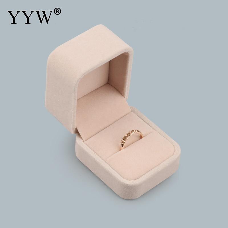 Caja de joyería de terciopelo rosa de lujo, pulseras, collares, anillos, pendientes, caja de embalaje para joyería, , caja de boda para mujer: b 50x60x45mm