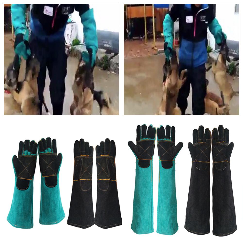 Handsker til kæledyr bidresistente handsker to-lags læderstøttepude hundekat skærebestandigt anti-torn handsker til kæledyr håndtering af kæledyr