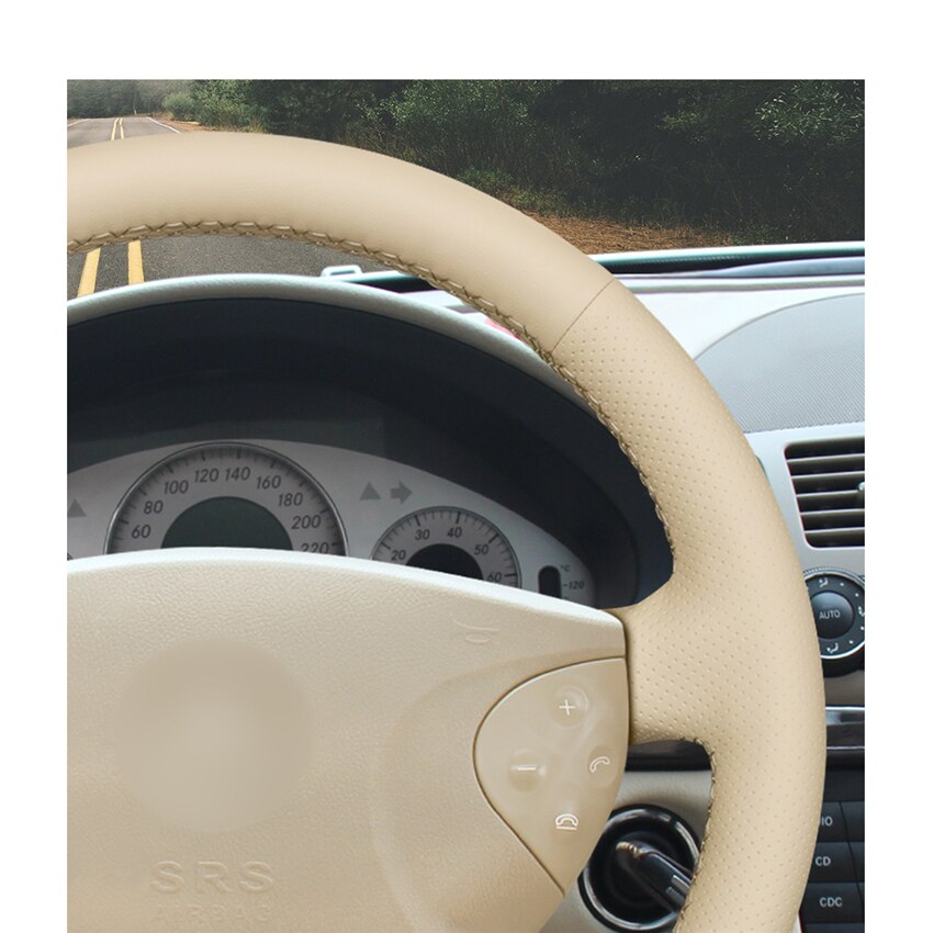 Hand-Gestikt Beige Pu Kunstmatige Lederen Stuurwiel Covers Voor Mercedes Benz E-Klasse W211 G-Klasse w463 2002-2007