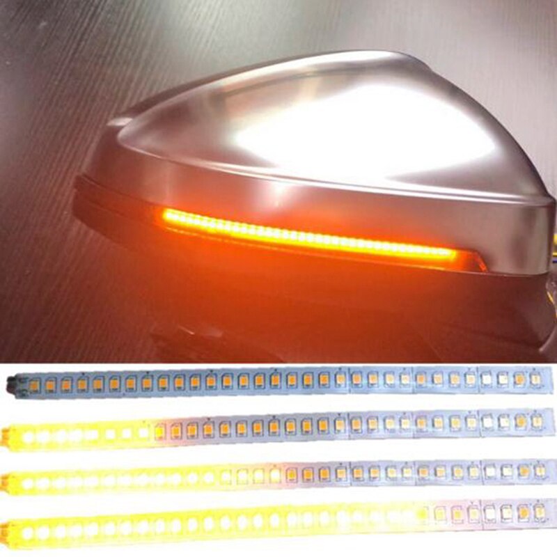 2Pcs Auto Achteruitkijkspiegel Indicator Lamp Drl Streamer Strip Vloeiende Knipperlicht Led Auto Lichtbron Richtingaanwijzers voor Auto 'S