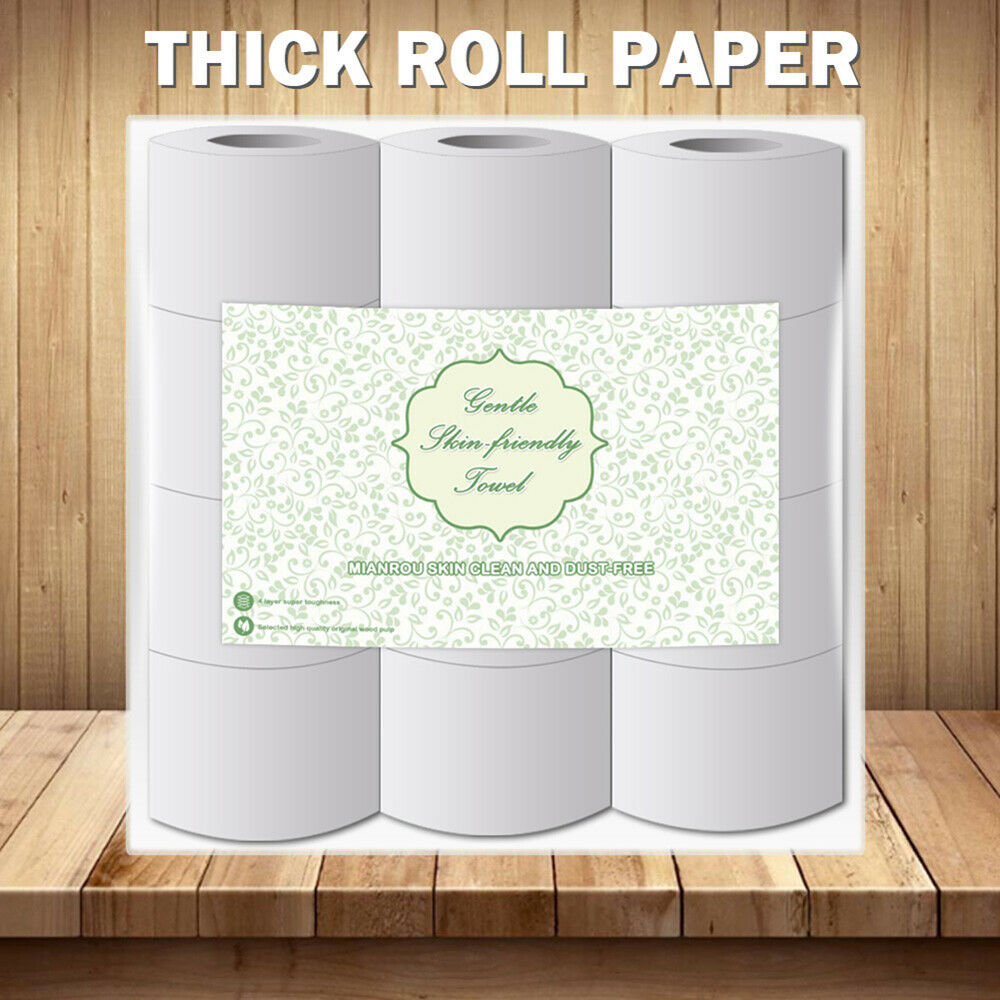 Paper Towel Rolls 2/4/6/12 Bulk Bathroom Premium Embossed 4 Ply White Tissue: 12 Rolls