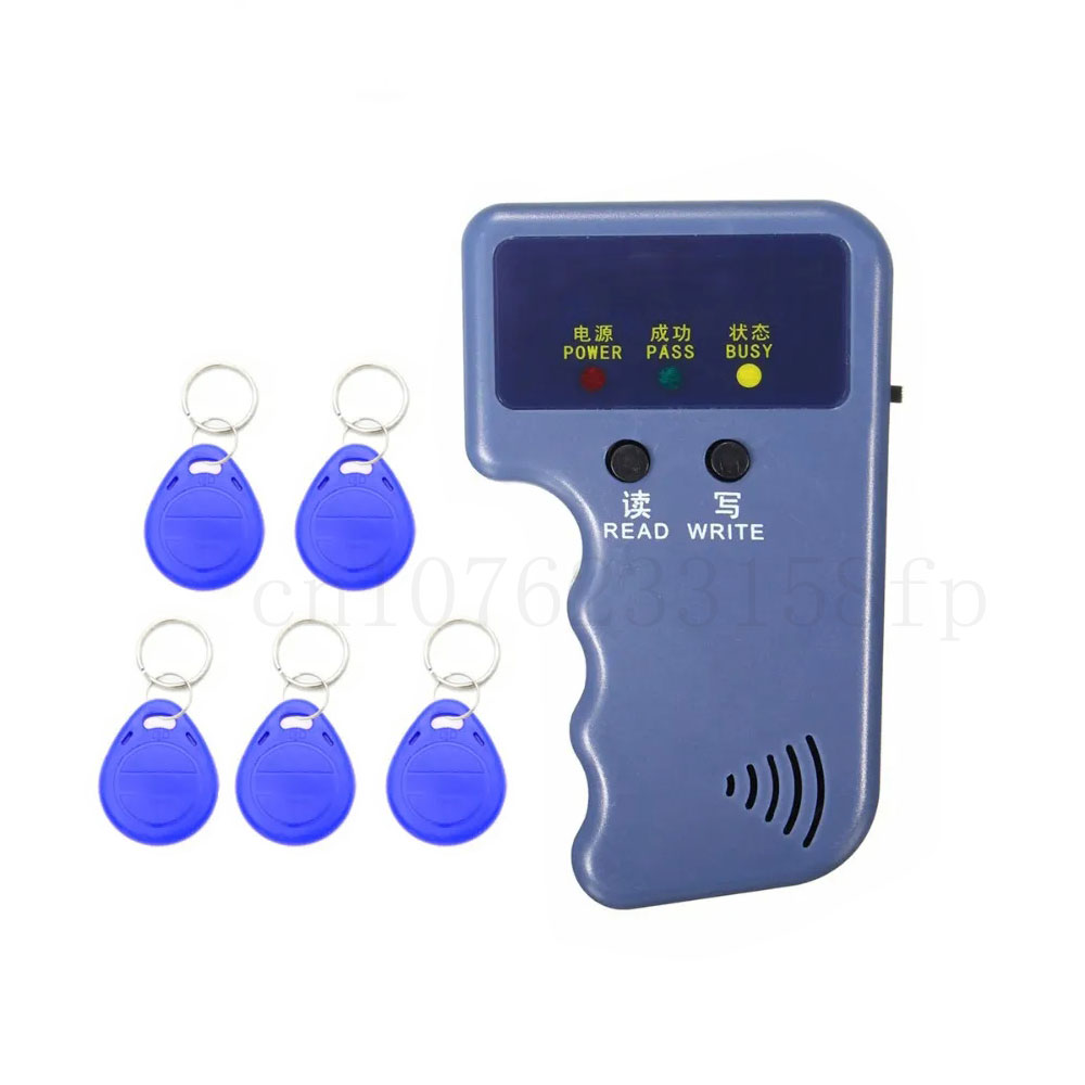 Lector de código EM4100 TK4100 RFID, dispositivo de lectura portátil de 125KHz, copiadora, escritor, duplicador, programador, EM4305, T5577, tarjetas de identificación y Keyfobs regrabables: Rojo