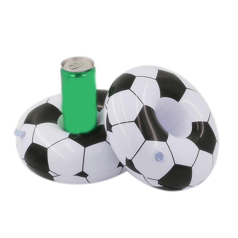 1 pieza de posavasos inflables de fútbol para piscina flotador posavasos de copa de bebida de cola para piscina de playa